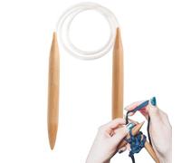 Wooden Circular Knitting Needles - Knitters Chunky Yarn Needles, Oversize Natural Wood Sticks for Sweater, Scarf, Hat, Blanket Projects | Durable Hand Weaving Tools DIY Knitting, Crafting