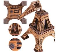 WOODEN.CITY Boîte à puzzle en bois Tour Eiffel - Puzzles 3D en bois pour adultes | Escape Room | Boîte à tours en bois style Cluebox | 180 pièces | Fabriqué dans l'UE