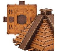 WOODEN.CITY Boîte de puzzle pyramide inca - Puzzle 3D Escape Room pour adultes - Puzzle pyramidal à faire soi-même avec compartiments cachés et énigmes mécaniques - 167 pièces découpées au laser