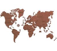 WOODEN CITY Carte du monde en bois Grö ß e XL ( 120x80cm) marron