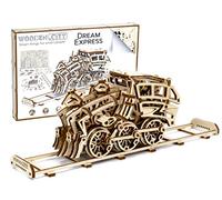 WOODEN.CITY Modèle en Bois À Construire - Dream Express Mécanique, Puzzle 3D DIY, Cadeau Homme, Laser Coupe, Puzzle 3D Bois, Train, Circuit Train Bois, Locomotive, Maquette en Bois à Construire