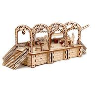WOODEN.CITY Puzzle 3D - Maquette en Bois À Construire - Gare Mécanique - Puzzle Adulte - Kit Modèle en Bois DIY - Coupe Au Laser