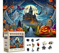 WOODEN.CITY Puzzle d'Halloween en bois 1000 pièces | 54 x 39,4 cm | Fabriqué en UE