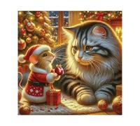 WOODEN.CITY Puzzle en bois 150 pièces - Chat & Souris avec 25 pièces en forme d'animal - 26,7 x 26,7 cm - Conçu et fabriqué dans EUCAT & Mouse