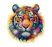 WOODEN.CITY Puzzle en bois 250 pièces - Tigre doux avec 25 pièces en forme d'animal - 27,9 x 28,6 cm - Conçu et fabriqué en UE