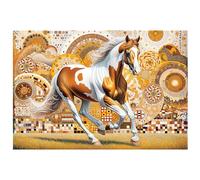 WOODEN.CITY Puzzle en bois 500 pièces - Cheval élégant avec 50 pièces en forme d'animal - 39,4 x 26,7 cm - Conçu et fabriqué dans l'UE