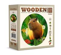 WOODEN.CITY Puzzles en bois Capybara de 250 pièces - Puzzles en bois vibrant pour adultes - Puzzles stimulants en bois en forme d'animaux - Puzzle unique en bois pour adultes - Mosaïque en bois