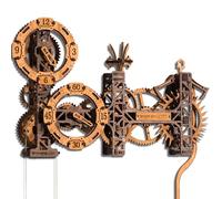 WOODEN.CITY Steampunk Gearworks Horloge puzzle 3D en bois - Kit de modélisme d'horloge murale à monter soi-même - Construisez votre propre puzzle avec engrenages mobiles - 288 pièces - Kit de