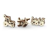Wooden City Widgets de transport de puzzle 3D en bois 10.6 cm 3 pièces Bruin G