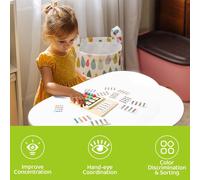 Wooden Color Sorting Toy,Montessori Brainteaser Sorting Toy with 12 Cards 3 4 5 6 Years Old Boys and Girls,Color Matching Puzzle Birthday Gift for Children 3+ Years Old
