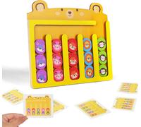 Wooden Color Sorting Toy,Montessori Brainteaser Sorting Toy with 15 Cards 3 4 5 6 Years Old Boys and Girls Color Matching Puzzle Birthday Gift for Children 3+ Years Old