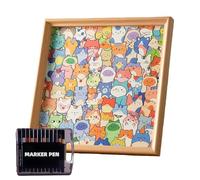 Wooden Coloring Puzzle, Paintable Wooden Puzzles Cats for DIY Crafting, 3-in-1 Draw-and-Assemble Cat Frame Kit, Creative Gift for Art Projects and Home Display (36 Color)