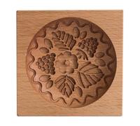 Wooden Cookie Mold For Baking, Floral Shape Stamps Carved Imprint Molds, Kitchen Cookie Molds Cutter For Christmas New Year Birthday Party And Other Funtions