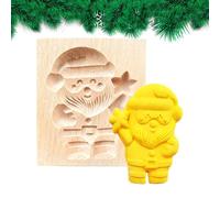Wooden Cookie Molds,10x8x2cm Santa Elk Snowman | Christmas Molds Funny 3D Cookie Stamp | Long-Lasting For Cake Pastry Dessert Treat Holiday Party Home Kitchen Restaurant Adults Kids Beginners
