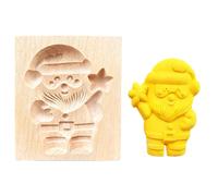 Wooden Cookie Molds - Santa Elk Snowman 3D Christmas Cookie Baking Molds, Party Home Restaurant Baking Tool For Adults Kids Beginners Shortbread Pastry Dessert TreatsMulti-Use Cokie Cutte