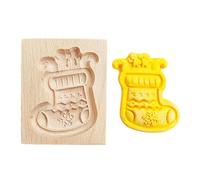 Wooden Cookie Molds - Santa Elk Snowman 3D Christmas Cookie Baking Molds, Party Home Restaurant Baking Tool For Adults Kids Beginners Shortbread Pastry Dessert TreatsMulti-Use Cokie Cutte
