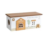 Wooden Cord Organizer, Cabin Design Cable Management Box