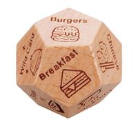 Wooden Couples Dice, 12-Sided Dating Dice, Fun Night Decision Dice for Couples, 1.18x1.18x1.18 inches Love Dice for Boyfriend Girlfriend, Food Decision Dice for Dating
