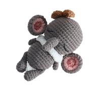 Wooden Crochet Baby Rattle, Handmade Crochet Grab Rattle, Soothing Teether Toy, Easter Basket Stuffer, 16cm, 6.3 inches Stuffed Animals, Shower Decor for Kids
