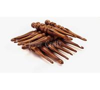 Wooden Crochet Hooks Set of 13 for Knitting Crocheting Sizes Engraved Rosewood Wooden Crochet Great Gift Item For Home And Kitchen By Prime Crafts (AC-5398)