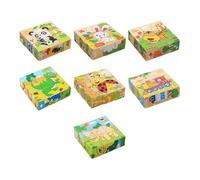 Wooden Cube Puzzle - Cognitive Learning Activity, Geometric Problem Solving Set, Creative Intelligence Building Entertainment Offering Development for Boys Girls Home Classroom School Bedroom Study