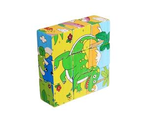 Wooden Cube Puzzle - Preschool Educational Brain Toy, Interactive Learning Block Game, Sturdy Wood Mind Teaser | Classroom Kindergarten Daycare Accessory, School Bedroom Study Playroom Birthday Gift