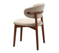 Wooden Dining Chairs with Padded Seat Curved Backrest & No Armrests Stylish Accent Chairs for Living Room Kitchen & Dining Room - Set of 2
