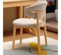 Wooden Dining Chairs with Upholstered Seat Curved Backrest No Armrest Accent Chairs Stylish & Comfortable Dining Room Furniture Set of 2