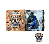 Wooden Dog Puzzle - 160 Piece Challenging Jigsaw for Kids Adults, DIY Animal Shape Wood Craft, Family Interactive Educational Toy, Unique Wall Decor Gift for Pet Lovers