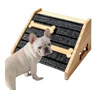 Wooden Dog Ramp - Portable Non-Slip Pet Stair Ramp with Felt, Indoor Sofa Bed Access, Support Step for Small Medium Pets, Home Bedroom Couch Doorway Mobility Assistance Tool