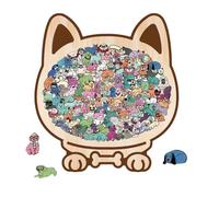 Wooden dogpuzzle- 115 Piece Animal Shaped Jigsaw, Morandi Style | Creative dogLover Gift Puzzle, Educational Brain Training Toy for Kids Adults Family Home Decoration Display
