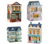 Wooden Doll House Kit - Openable Cottage Playset, Furnished Cabin Display, Illuminated Handmade Assembly Puzzle, Crafting Room Decoration Set, Bedroom Balcony Staircase Scene for Family Friends