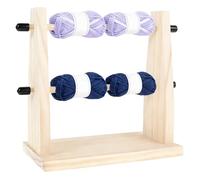 Wooden Double Layer Knitting Supplies | Yarn Ball Holder with Anti Slip Pad | Crochet Thread Holders | Wooden Yarn Holder Double for Wool Thread Knitting Table Room Christmas Crafting Outdoor