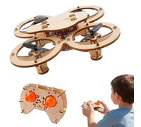 Wooden Drone Model Kit, DIY Wooden Assembly RC Drone Kit, Modèle de Drones en Kits en Bois, Drones Quadcopter 4-axle Aircraft Kits, Mini Quadricoptères avce Télécommandés pour Adultes et Enfants