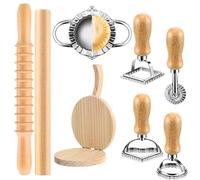 Wooden Dumpling Kit, Pasta Making Tools, Standard Size Spaghetti Maker Set with Multipurpose Feature, Kitchen Tool Set, Pasta Tools with Sturdy Design, Restaurant Supply for Desserts Wonton and Cookie
