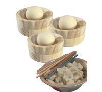 Wooden Dumpling Skin Maker, Dumpling Wrappers Press Tool, Reusable Wooden Dumpling Wrappers Maker for Homemade Dumplings, Dessert crust & Pastry Dough (3PCS)