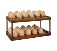 Wooden Egg Holder | Wood 2 niveaux Stackable Egg Storage Rack Natural