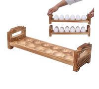 Wooden Egg Storage Rack | 36.6x11x9cm Wood Organizer Stackable Egg Organizer Solution Sorter,Versatile Charming Rustic Farmhouse Counter Organization For Home Party Kitchen Decoration
