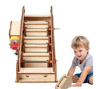 Wooden Escalator Model, Puzzle Wooden Escalator Toy, Wood Handmade Scientific Experiments Device, Smooth Construction Kit for Teens, Boys, Girls, 6.42x3.54x4.69 inches