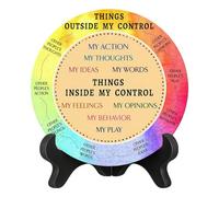 Wooden Feelings Wheel, Emotion Color Disc, Rotatable Mood Tracker with Clear Lettering, Smooth Natural Material Display, Feelings Reference Tool for Kids, Teens, Adults, Study, Room, Bedroom, Desk