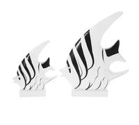 Wooden Fish Decoration, 2 Pieces Rustic Mediterranean Style, Fish Craft Ornament Decor, Nautical Home Display Accessory, Fiish Decor with Handcrafted Design for Living Room Bedroom Shelf Study Nursery