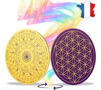 Wooden Flower Of Life For Reloading Stones And Pendulums,Stand With Dials And Board For Pendulum ¿15 Cm,Made In France
