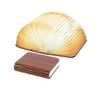 Wooden Folding LED Book Lamp, Walnut LED Table Lamp, USB Night Light, Rechargeable Book Lamp, Mood Light, 360 Foldable Magnetic Book Lamp (9 x 12 x 2.