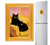 Wooden Frame Cat Magnets - Cute Kitten Pattern Locker Decor, Miniature Pet Art Fridge Magnets, Aesthetic Message Holder, Enhance Personality, Back to School Supply, Color