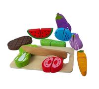 Wooden Fruit Toys Set, Montessoris Pretend Food, Fine Motor Development Tools, Realistic Fruits for Kids Birthday, Daycare, Homeschool, Role Playing, 7.68x4.72x2.17 inches