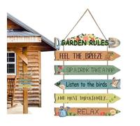 Wooden Garden Sign Wall Decor Rustic Floral Bird Design
