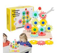 Wooden Gear Puzzle, Spinner Board Game, Sensory Skill Builder, Fine Motor Development, Perfect for Educational Playtime and Early Childhood Learning Activities, 11.14x2.36x8.39 inches