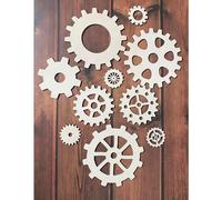 Wooden Gear Set up to 5,9" Unfinished Crafts & Decorations Steampunk Design DIY Paint the Gears Craft Supplies