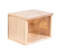 Wooden Gerbil House | Safe & Cozy Hamster | Creative Chinchilla for Small Pets | Perfect for Cage, Terrarium, Or Habitat Hideaway
