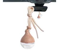 Wooden Glass Car Air Freshener - Hanging Perfume Bottle, Lanyard Interior Accessory, Long-Lasting | Suitable for Travel Daily Commuting Style Pleasant Fragrance Enhancement Driving Experience